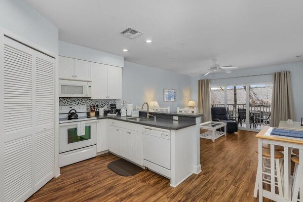 Fridge, microwave, stovetop, dishwasher - Harbour House #205 - "Big Kahuna" (Fort Myers Beach)