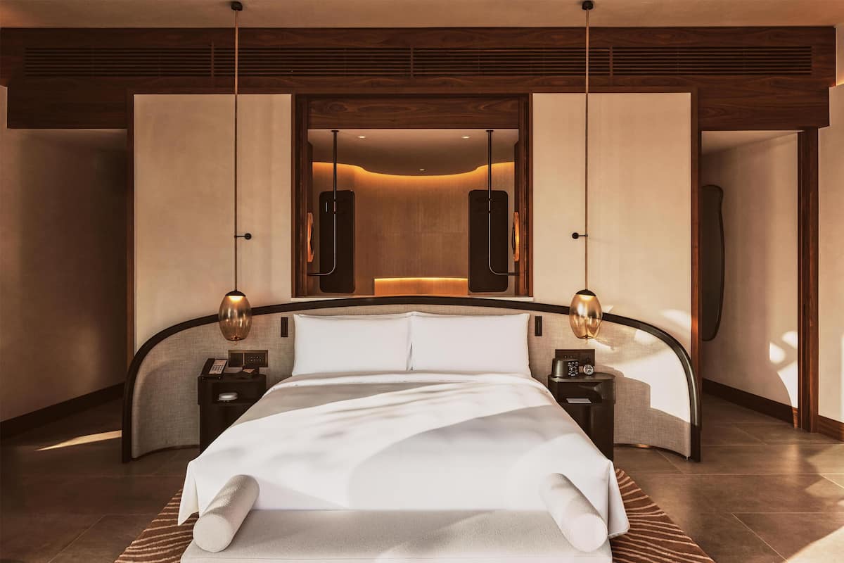 Hypo-allergenic bedding, free minibar, in-room safe, desk