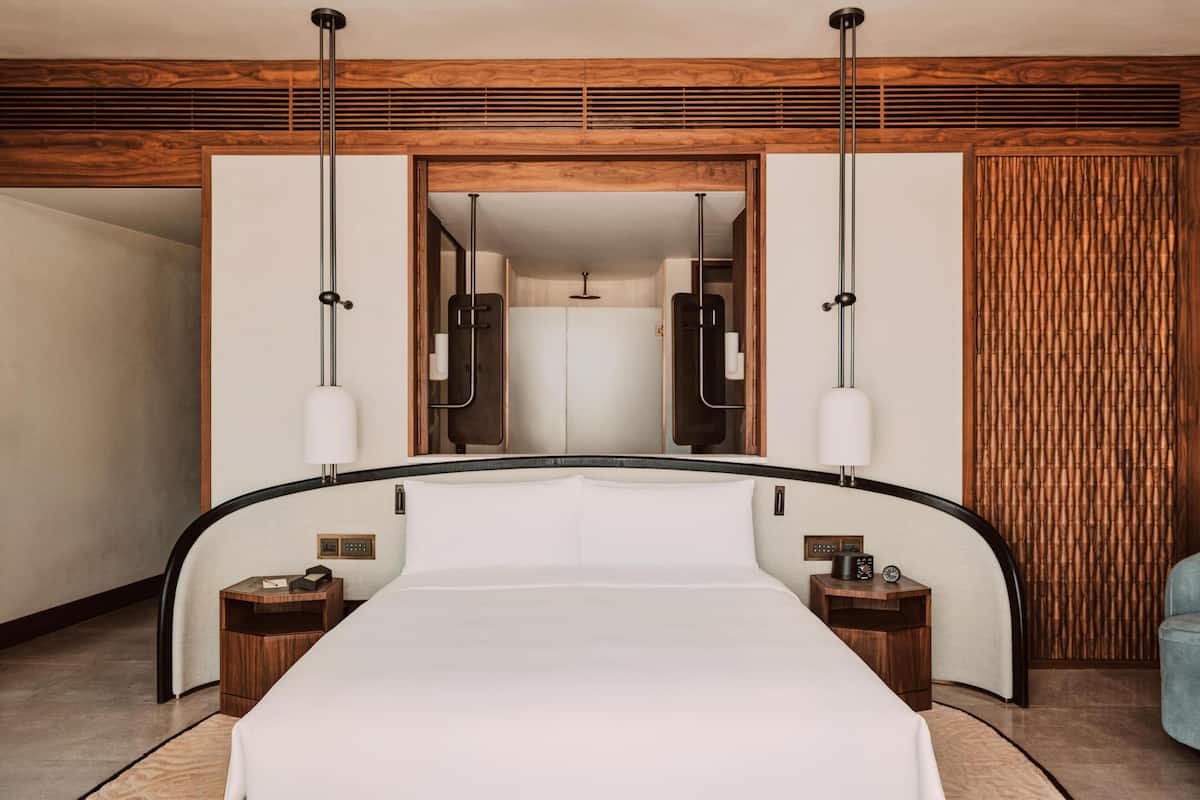 Hypo-allergenic bedding, free minibar, in-room safe, desk