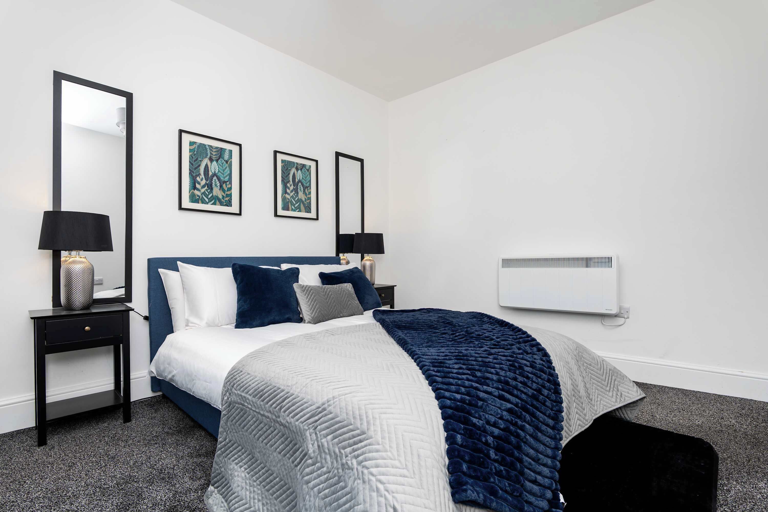 Desk, travel crib, WiFi, bed sheets