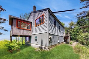 Exterior - Water view home with scenic balcony, grill, board games, and AC (Phippsburg)