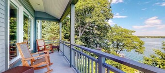 Delightful oceanfront home with amazing views, wrap-around deck & two fireplaces
