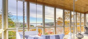 Bayfront home with 270-degree views, large deck & porch - near Popham Beach