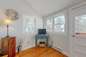 Interior - Waterfront shingled cottage with shared boat dock - near Acadia (Orland)