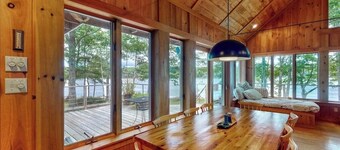 Private waterfront home with large deck & deep water dock