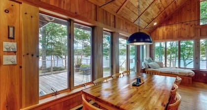 Private waterfront home with large deck & deep water dock