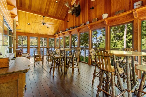 Lakeside Lodge with Amazing Water Views, Screened Porch, Dock, & Firepit