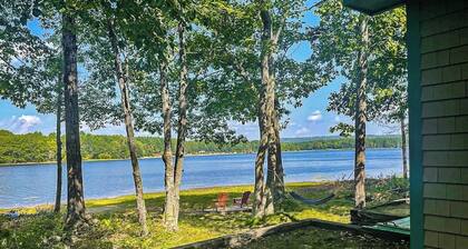 Cozy lakefront cabin with amazing views, deck, firepit, & water access