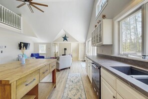 Interior - Modern farmhouse with deck, firepit, & balcony (Northport)