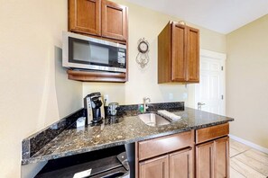 Microwave, coffee/tea maker, cookware/dishes/utensils - Two Neighboring Suites, Each w/ WiFi, Two TVs, and Central AC - Near Acadia (Northeast Harbor)