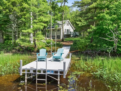 Loon's Cry on South Pond- Sunny, lakefront home with private dock, great deck & firepit