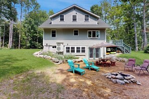 Exterior - Sunny, lakefront home on South Pond with private dock, great deck & firepit (Warren)