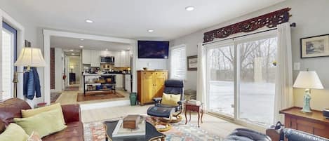 TV, DVD player, music library, video library