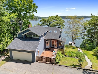 High View- Serene waterfront home w/ a dock, large deck & amazing views!
