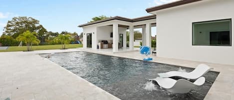 Outdoor pool, a heated pool