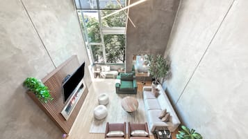 TV, fireplace, offices