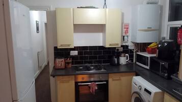 Fridge, microwave, dishwasher