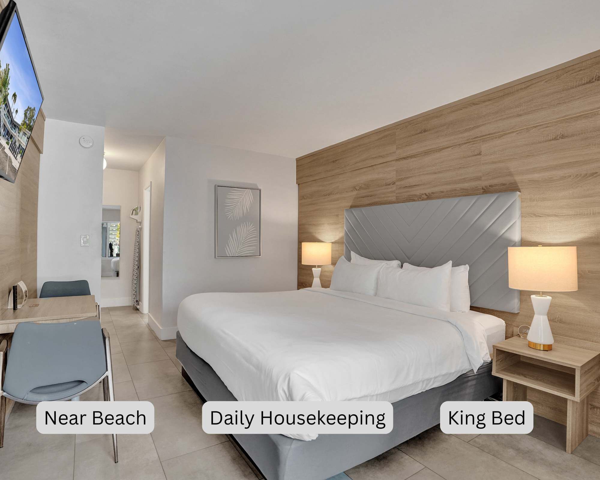 Iron/ironing board, travel crib, WiFi, bed sheets
