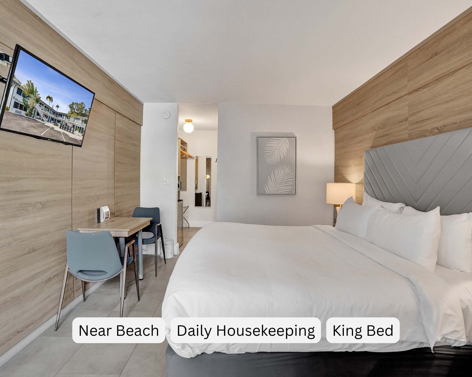 Desk, iron/ironing board, travel crib, WiFi