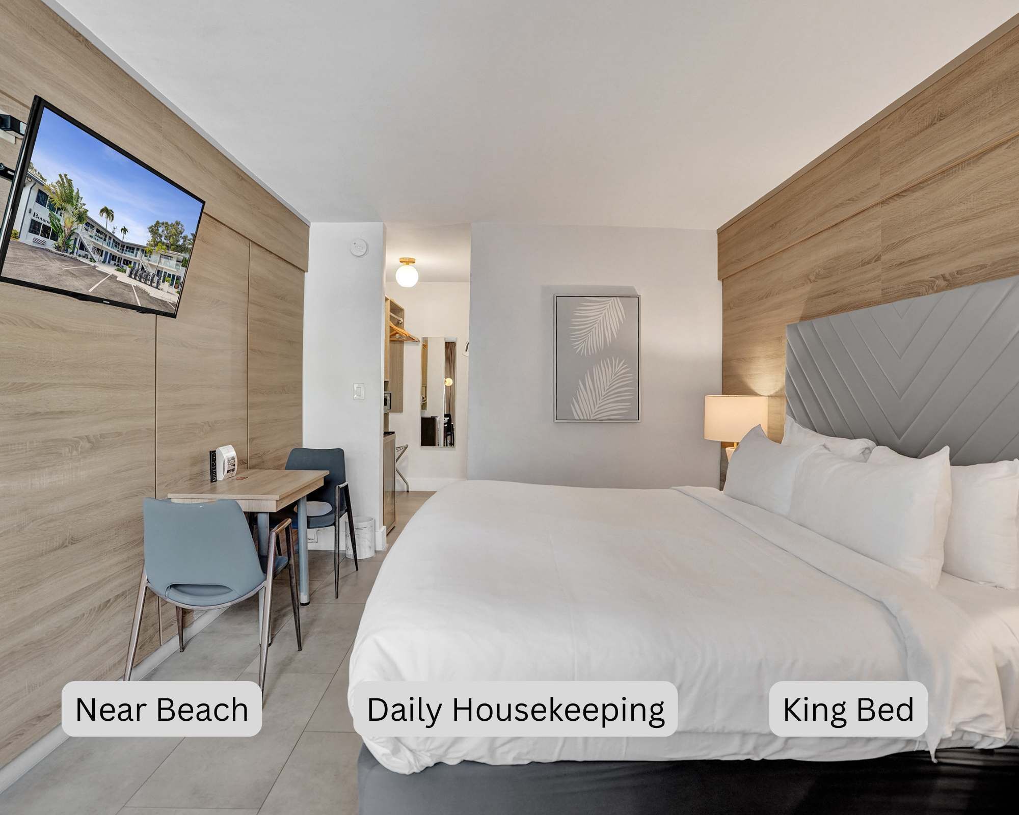 Desk, iron/ironing board, travel crib, WiFi