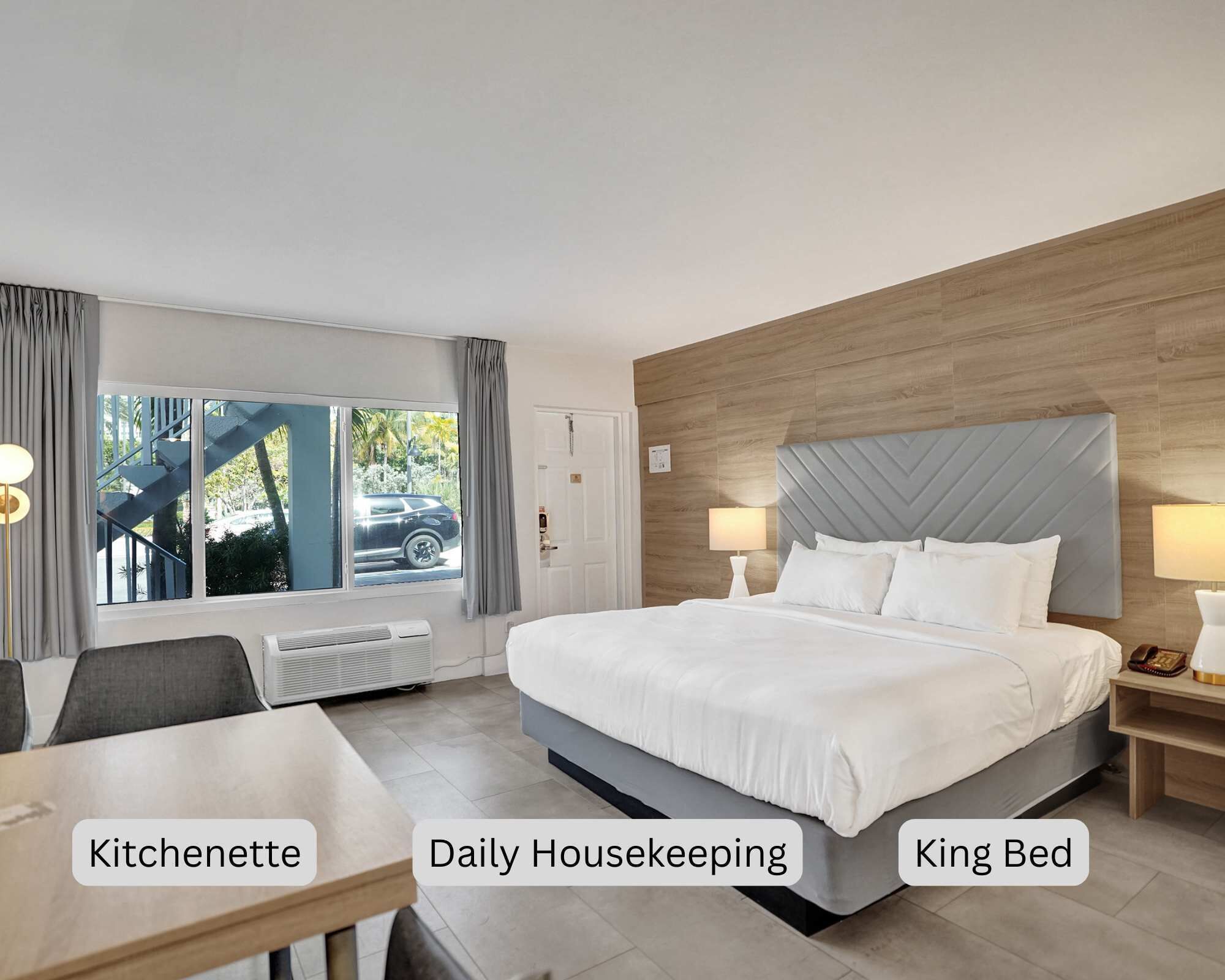 Desk, iron/ironing board, travel crib, WiFi