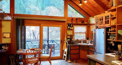 2-bedroom riverfront house in beautiful Downieville, fishing, biking, swimming