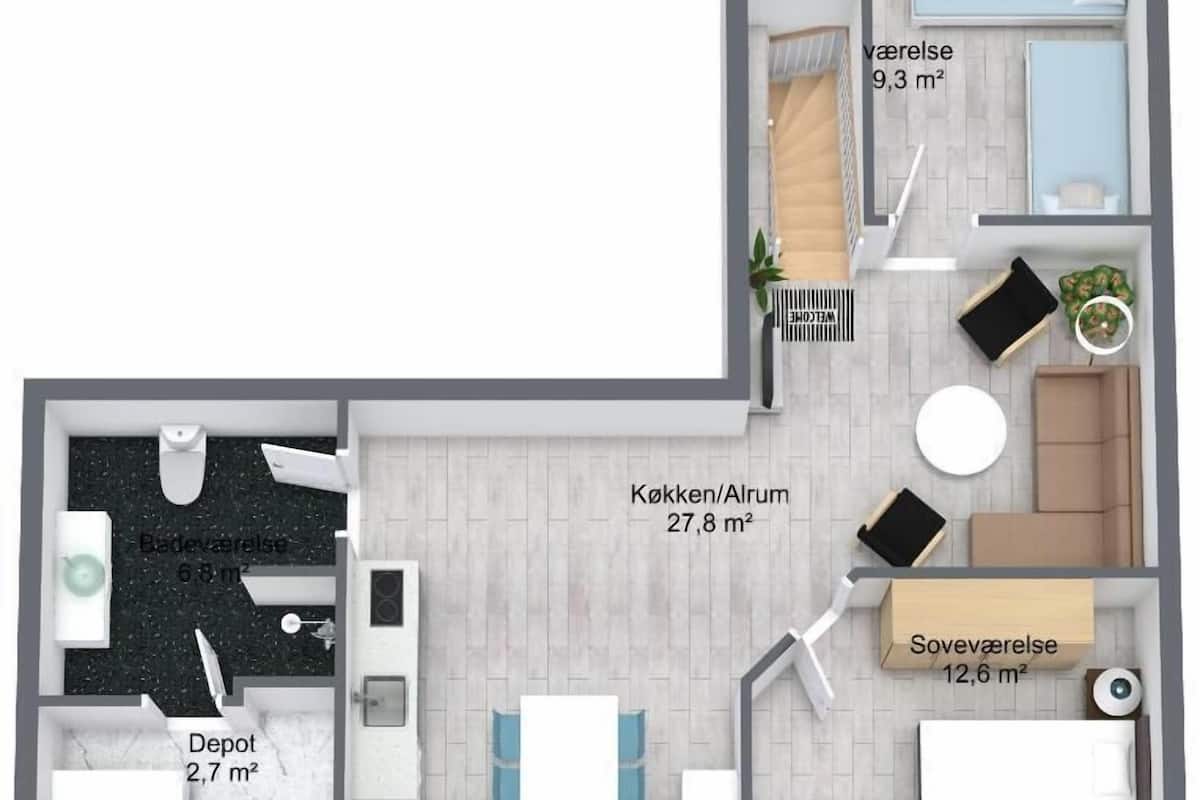 Appartement, patio, vue sur la ville | Plan dâĂ©tage