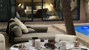 Deluxe Double Room, Patio, Valley View | Outdoor dining