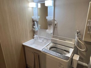 Hair dryer, towels