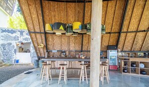 Deluxe Shared Dormitory, Men only, Shared Bathroom, Pool View | Dining
