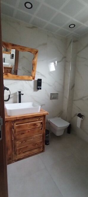 Secador de pelo, toallas, jabón, shampoo