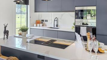 Fridge, oven, stovetop, toaster
