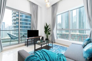 Deluxe Apartment | Living area - bnbme - Bay Central - 1BR (Dubai)