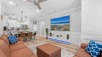 Een smart-tv en videogames