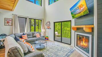 TV, fireplace, foosball, offices