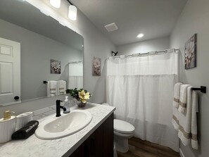 Hair dryer, towels