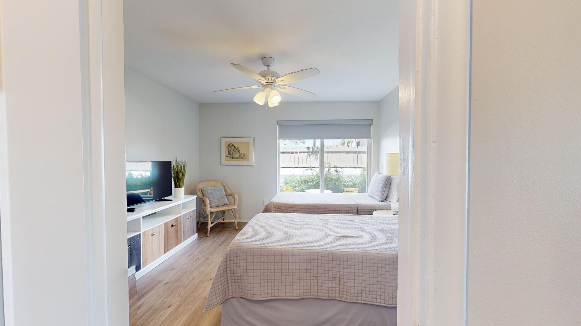 Desk, iron/ironing board, travel cot, free WiFi