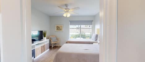 Desk, iron/ironing board, travel cot, free WiFi