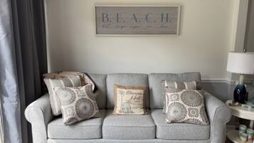 Comfort Condo, 1 Bedroom, Patio, Lake View | Living room | 42-inch Smart TV with digital channels