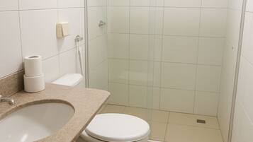 Superior Quadruple Room, Lanai, Partial Sea View | Bathroom | Shower, towels, soap, toilet paper