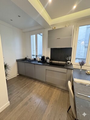 Comfort-Apartment | Eigene Küche | Kühlschrank, Mikrowelle, Ofen, Herdplatte