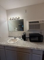 Shower, free toiletries, towels, soap