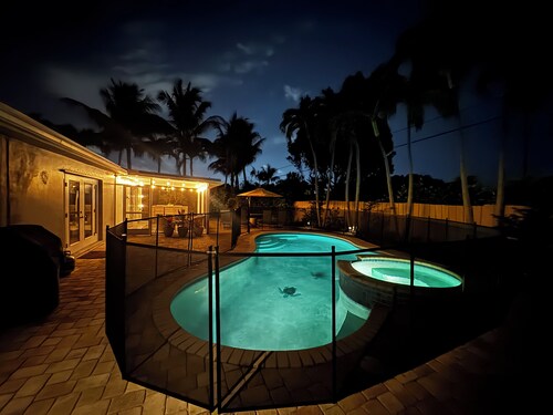 Luxe Family Retreat with Heated Saltwater Pool — Steps to the Beach!