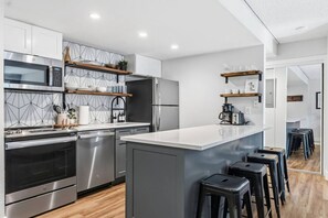 Fridge, microwave, oven, stovetop - Breck Base Condo with Pool + Hot Tub (Breckenridge)