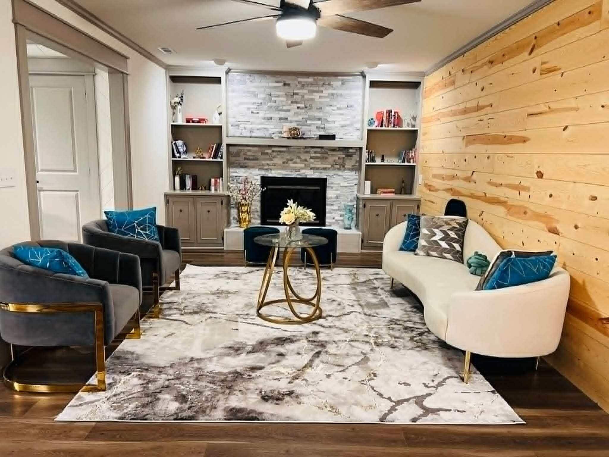 Smart TV, fireplace, computer monitors