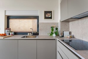 Kühlschrank, Mikrowelle, Ofen, Herdplatte