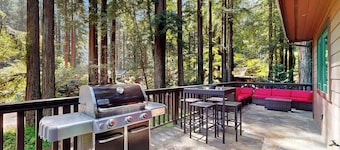 Monte Rio 2BR A-frame cabin with private hot tub — dog friendly