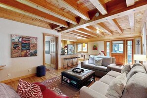 TV, offices - Monte Rio Dog-Friendly Cabin with Hot Tub (Monte Rio)