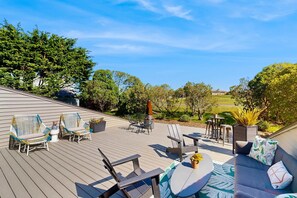 Terrace/patio - Bodega Bay oceanview home near golf course (Bodega Bay)