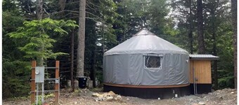 Cozy yurt in the forest-Pet-Friendly. Private In-Town Convenience